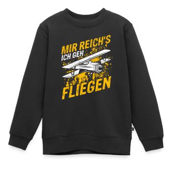 Helikopter Hubschrauber Spruch Abheben Flugzeug He - Kinder Premium Organic Sweatshirt - Schwarz - Vorne - AI Model Kid Female (0cm)