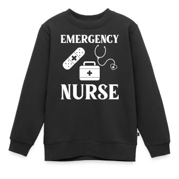 Infirmière d’urgence Premiers soins - Sweat Premium enfant bio - noir - Devant - AI Model Kid Female (0cm)
