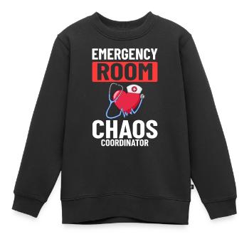 Infirmière d’urgence Premiers soins - Sweat Premium enfant bio - noir - Devant - AI Model Kid Female (0cm)