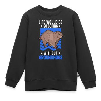Marmotte Marmotte Marmotte de la forêt Marmotte - Sweat Premium enfant bio - noir - Devant - AI Model Kid Female (0cm)