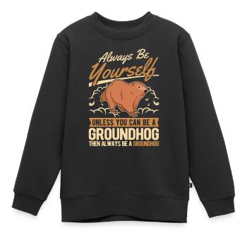 Marmotte Marmotte Marmotte de la forêt Marmotte - Sweat Premium enfant bio - noir - Devant - AI Model Kid Female (0cm)