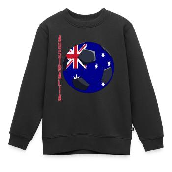Australia Soccer Ball Australian Flag - Kinder Premium Organic Sweatshirt - Schwarz - Vorne - AI Model Kid Female (0cm)