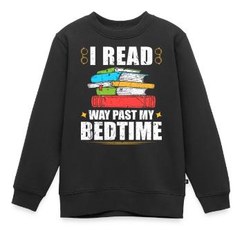J’ai lu bien au-delà de mon amant de livre au coucher - Sweat Premium enfant bio - noir - Devant - AI Model Kid Female (0cm)