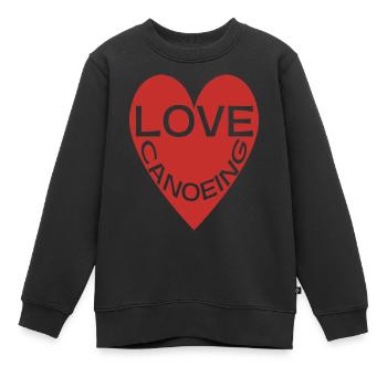 Exciting Love Canoeing Red Heart Hobby - Kinder Premium Organic Sweatshirt - Schwarz - Vorne - AI Model Kid Female (0cm)