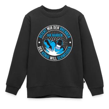 Reicht Mir Den Brenner Ihr Narren Der König Will - Kinder Premium Organic Sweatshirt - Schwarz - Vorne - AI Model Kid Female (0cm)