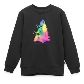 Vintage Pine Snowboard Sports d’hiver Planche à neige - Sweat Premium enfant bio - noir - Devant - AI Model Kid Female (0cm)