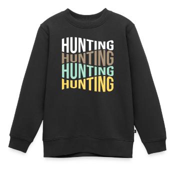 Jagen - Kinder Premium Organic Sweatshirt - Schwarz - Vorne - AI Model Kid Female (0cm)