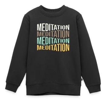 meditation - Kinder Premium Organic Sweatshirt - Schwarz - Vorne - AI Model Kid Female (0cm)