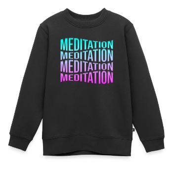 méditation - Sweat Premium enfant bio - noir - Devant - AI Model Kid Female (0cm)