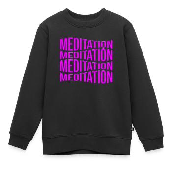 méditation - Sweat Premium enfant bio - noir - Devant - AI Model Kid Female (0cm)