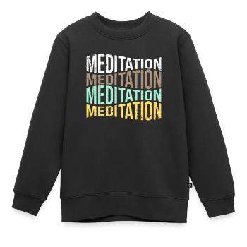 méditation - Sweat Premium enfant bio - noir - Devant - AI Model Kid Female (0cm)