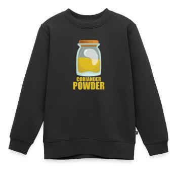 Coriandre poudre épice goût cuisson - Sweat Premium enfant bio - noir - Devant - AI Model Kid Female (0cm)