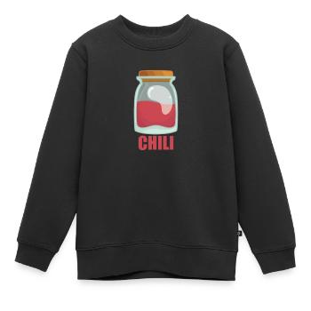 Chili épice nourriture goût cuisine - Sweat Premium enfant bio - noir - Devant - AI Model Kid Female (0cm)