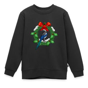 Perfektes lustiges niedliches Elster Vogel Design - Kinder Premium Organic Sweatshirt - Schwarz - Vorne - AI Model Kid Female (0cm)