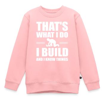 Lustiges Bauarbeiter Motiv - Kinder Premium Organic Sweatshirt - Rosa - Vorne - AI Model Kid Female (0cm)