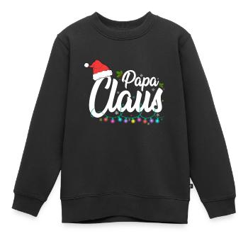 Papa Claus Weihnachten Santa Claus Familienvater - Kinder Premium Organic Sweatshirt - Schwarz - Vorne - AI Model Kid Female (0cm)