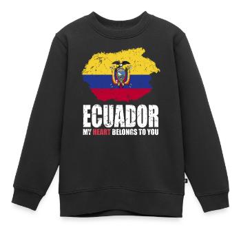 Ecuador Fahne - Kinder Premium Organic Sweatshirt - Schwarz - Vorne - AI Model Kid Female (0cm)
