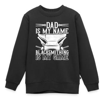 Enclume de forge forgeuse - Sweat Premium enfant bio - noir - Devant - AI Model Kid Female (0cm)