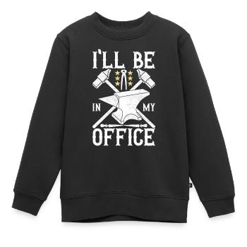 Enclume de forge forgeuse - Sweat Premium enfant bio - noir - Devant - AI Model Kid Female (0cm)