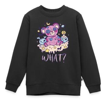 Lustiger Teddy-Schädel-Albtraum, was? Mörderischer - Kinder Premium Organic Sweatshirt - Schwarz - Vorne - AI Model Kid Female (0cm)