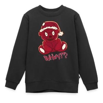Lustiger Weihnachts-Teddy-Albtraum Was? Mörderisch - Kinder Premium Organic Sweatshirt - Schwarz - Vorne - AI Model Kid Female (0cm)