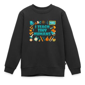 Lehrer: Ich unterrichte winzige Menschen - Kinder Premium Organic Sweatshirt - Schwarz - Vorne - AI Model Kid Female (0cm)