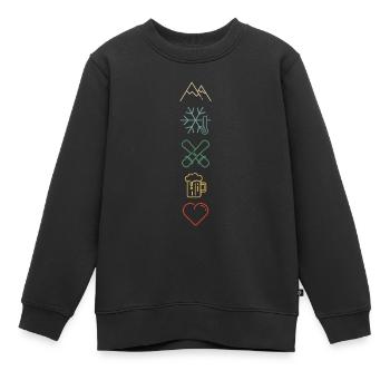 Ski Amour Hiver Montagnes Alpes Piste Ski - Sweat Premium enfant bio - noir - Devant - AI Model Kid Female (0cm)