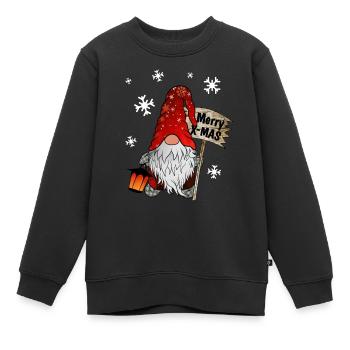 Christmas Gnome mit Schneeflocken X Mas Wichtel - Kinder Premium Organic Sweatshirt - Schwarz - Vorne - AI Model Kid Female (0cm)