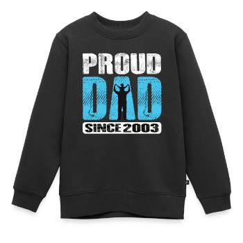 Proud Dad Since 2003 - Kids Premium Organic Sweatshirt - black - Front - AI Model Kid Female (0cm)