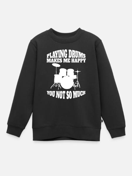 batterie drôle de batteur disant musiciens - Sweat Premium enfant bio - noir