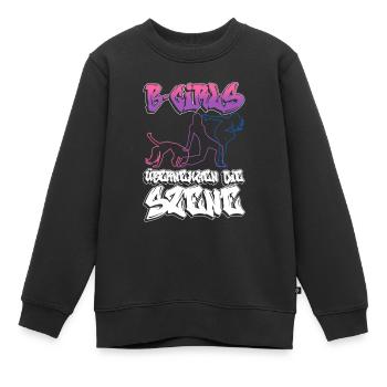 B-Girls Übernehmen Die Szene - Breakdance - Kinder Premium Organic Sweatshirt - Schwarz - Vorne - AI Model Kid Female (0cm)