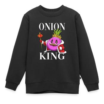 Onion King - Kinder Premium Organic Sweatshirt - Schwarz - Vorne - AI Model Kid Female (0cm)