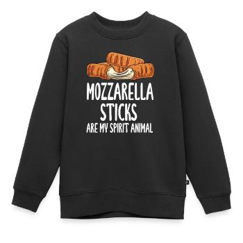 Mozzarella-Sticks sind mein Seelentier - Kinder Premium Organic Sweatshirt - Schwarz - Vorne - AI Model Kid Female (0cm)