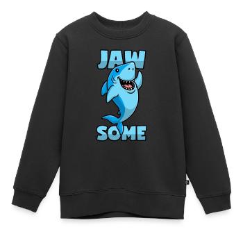 Hai Wortwitz - Jawsome - Kinder Premium Organic Sweatshirt - Schwarz - Vorne - AI Model Kid Female (0cm)