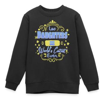 Leo Daughters World's Cutest Ever Family Quote - Kinder Premium Organic Sweatshirt - Schwarz - Vorne - AI Model Kid Female (0cm)