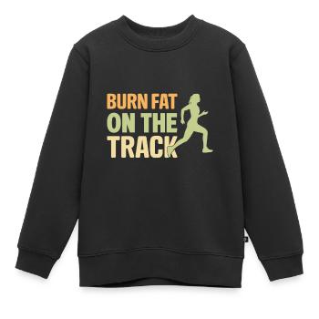 Burn fat on the track Track & field - Kinder Premium Organic Sweatshirt - Schwarz - Vorne - AI Model Kid Female (0cm)