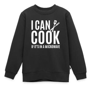 Je peux cuisiner micro-ondes four micro-ondes - Sweat Premium enfant bio - noir - Devant - AI Model Kid Female (0cm)