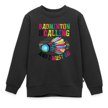 Badminton Ruft Badminton - Kinder Premium Organic Sweatshirt - Schwarz - Vorne - AI Model Kid Female (0cm)
