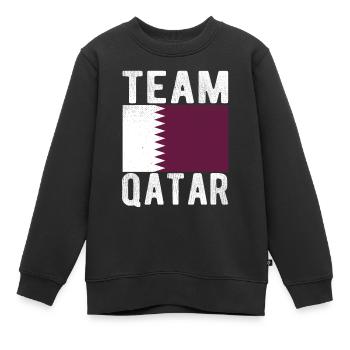 Katar Fahne - Kinder Premium Organic Sweatshirt - Schwarz - Vorne - AI Model Kid Female (0cm)
