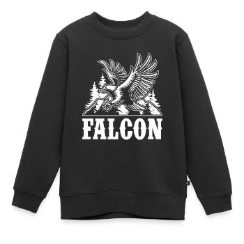 Falkenadler Falknerei Habicht Falken Raubvögel - Kinder Premium Organic Sweatshirt - Schwarz - Vorne - AI Model Kid Female (0cm)