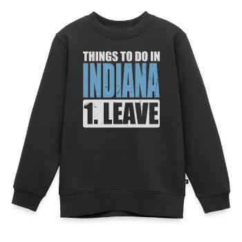 Mème de l’Indiana - Sweat Premium enfant bio - noir - Devant - AI Model Kid Female (0cm)