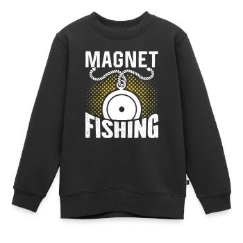 Aimant de pêche Aimant - Sweat Premium enfant bio - noir - Devant - AI Model Kid Female (0cm)