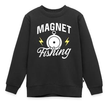 Aimant de pêche Aimant - Sweat Premium enfant bio - noir - Devant - AI Model Kid Female (0cm)