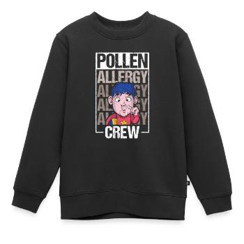 Cadeau de chemise d’équipage contre les allergies au pollen - Sweat Premium enfant bio - noir - Devant - AI Model Kid Female (0cm)