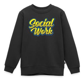 Travail social Travail social Profession de travailleur social - Sweat Premium enfant bio - noir - Devant - AI Model Kid Female (0cm)