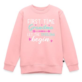 Zum Ersten Mal Ließ Oma Die Beute Beginnen - Kinder Premium Organic Sweatshirt - Rosa - Vorne - AI Model Kid Female (0cm)