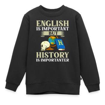 History Teacher Lesson Professor Historian - Kids Premium Organic Sweatshirt - black - Front - AI Model Kid Female (0cm)