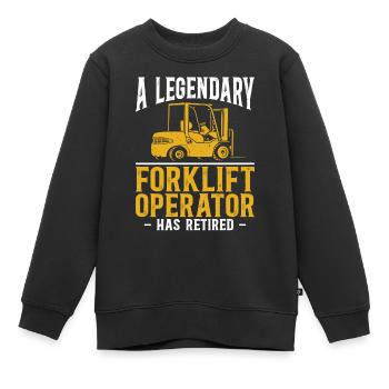 Certified Forklift Truck Operator - Kinder Premium Organic Sweatshirt - Schwarz - Vorne - AI Model Kid Female (0cm)