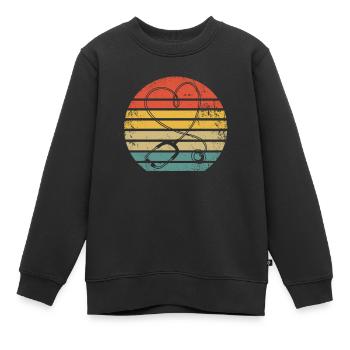 Krankenschwester Stethoskop - Kinder Premium Organic Sweatshirt - Schwarz - Vorne - AI Model Kid Female (0cm)