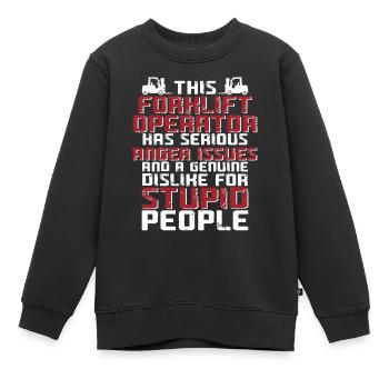Certified Forklift Truck Operator - Kinder Premium Organic Sweatshirt - Schwarz - Vorne - AI Model Kid Female (0cm)